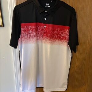 Sligo Golf Performance Polo Shirt Black/Red/White
